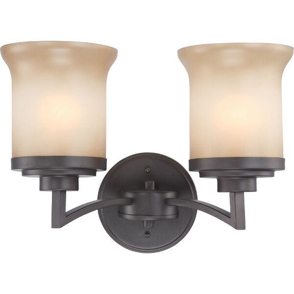 Nuvo Lighting 60/4122  Harmony - 2 Light Vanity Fixture with Saffron Glass in Dark Chocolate Bronze Finish